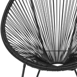 EMMA + OLIVER Black Papasan Bungee Lounge Chair EMMA + OLIVER