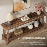 Tribesigns 70.86-Inch Console Table for Entyrway, Farmhouse 2-Tier Entry Entrance Table, Narrow Long Sofa Table Behind Couch, Rustic Brown Tribesigns
