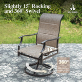 HERA'S HOUSE Outdoor Patio Dining Set of 9, 9 Piece Outdoor Table and Chairs Set of 1 Extendable Large Patio Table and 8 Quick Dry Textilene Swivel High Back Rocking Chairs for Lawn, Park, and Garden HERA'S HOUSE