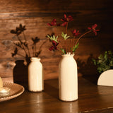 VICTOR & TERESA White Ceramic Vases Home Decor, Farmhouse Vases for Flowers, Flower Vase Set of 2, Rustic Decorative Vases for Pampas Grass, Table, Living Room, Shelf, Centerpieces, 8 inch VICTOR & TERESA