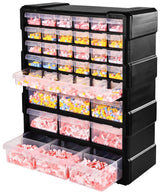 Elevon Hardware and Craft Cabinet 14.8" W x 6.3" D x 18.7" H, 39 Drawers, Black Elevon