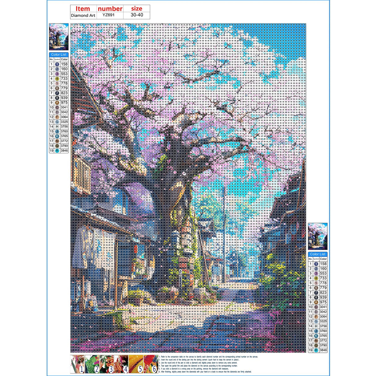 DPHERO Japanese Cherry Blossoms Diamond Painting Kits for Beginners Adults,5D DIY Diamond Art Kits,Round Full Drill Flowers Gem Art Crafts Kits,DIY Painting by Numbers for Home Wall Decor 12x16 inch DPHERO