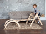 Woodandhearts Indoor Playground: Montessori Climbing Set - Pikler Triangle - Toddler Jungle Gym - Climbing Toys for Toddlers 1-3 Inside Wood And Hearts
