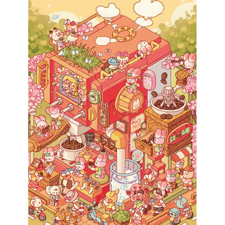 Pintoo Jigsaw Puzzles 1200 Piece for Adults - Memeko - Coffee Studio Beautiful Plastic Puzzle for Home Decor Zero Dust Easy Storage [H3589] Pintoo