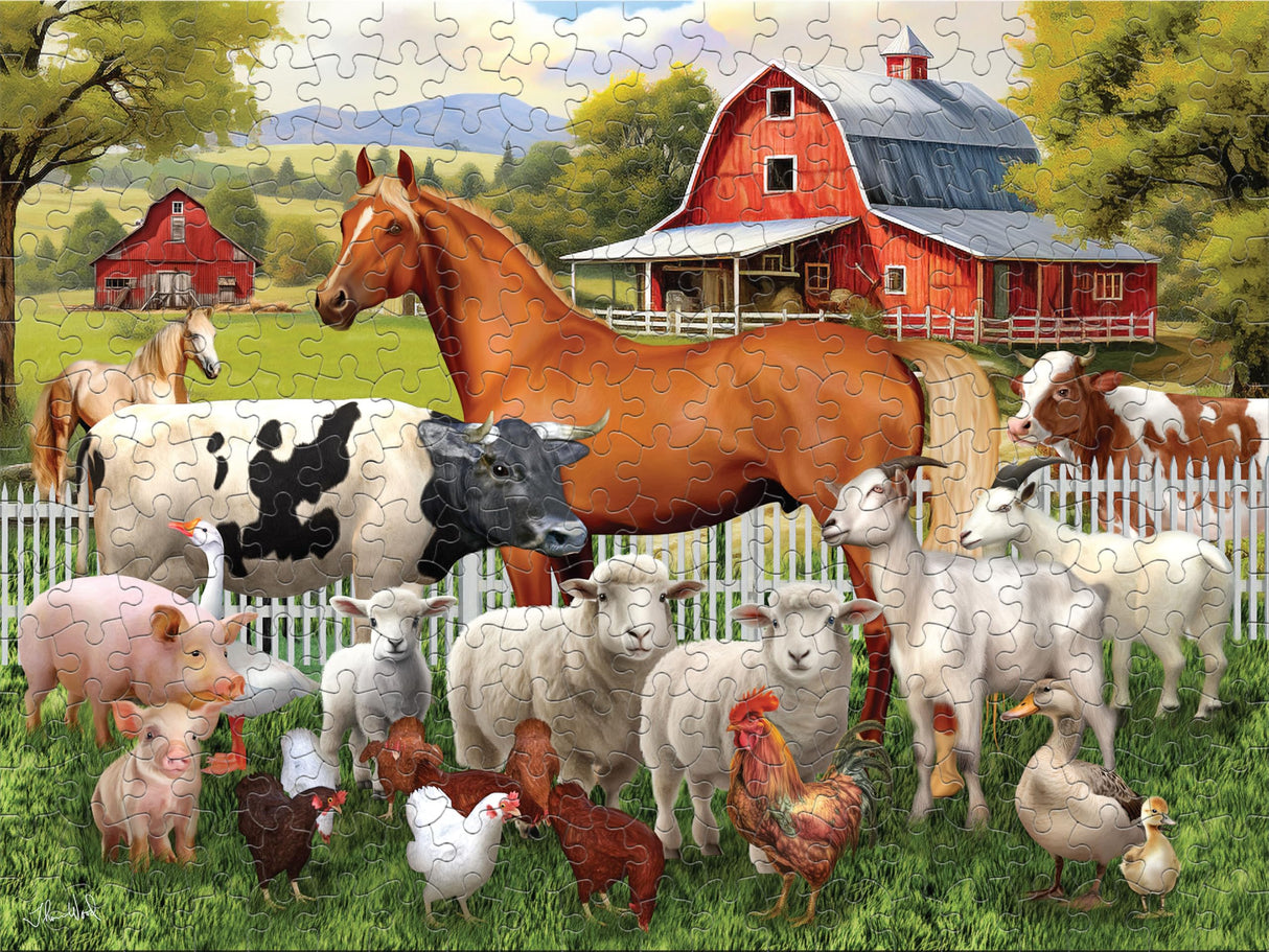 Ceaco - Tom Wood - Farm Animal Friends - 300 Oversized Piece Jigsaw Puzzle Ceaco