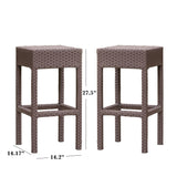 Christopher Knight Home Milton Outdoor Wicker Backless Bar Stools, 2-Pcs Set, Dark Brown Christopher Knight Home