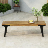 Christopher Knight Home 3 Piece Patio Dining Table,Acacia Wood Table Bench Dining Set,2 Wood Benches with 69'' Large Dining Table,Industrial Style Dining Furniture Set for Outdoor Deck, Yard, Porch Christopher Knight Home