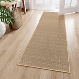 Lahome Farmhouse Carpet Runners for Hallway 6ft, 2x6 Washable Runner Rug Non Slip for Entryway Indoor, Neutral Non Shedding Kitchen Mats for Floor Entry Bathroom, Beige Lahome