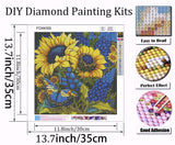 Sunflower Diamond Art Painting Kits for Adults, Stained Glass Full Drill Diamond Dots Paintings for Beginners, Round 5D Paint with Diamonds Pictures Gem Art Painting Kits DIY Crafts Kits 14x14inch FOXKISS