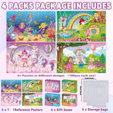 4 Packs 100Pcs Transportation Puzzles for Kids Ages 4-6 Construction Vehicle Jigsaw Puzzles Xmas Party Supplies Traffic Car Toddlers Puzzle Brain Teaser Game Gift for Boys Girls ZOIIWA