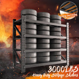 Anxxsu 3000LBS Storage Shelves, 48" W Heavy Duty Garage Shelving Unit, Adjustable Industrial Shelving, 4 Tier Metal Shelving for Garage, Supermarket, Warehouse, 48" W x 24" D x 70" H Anxxsu