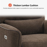 MCombo Power Swivel Glider Rocker Recliner Chair, Electric Swivel Rocker Recliner with USB Charging Ports for Living Room and Nursery, Fabric 6922 (Brown) MCombo