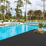 Neoaider 9PCS Plastic Interlocking Decking Tiles 12" x 12", Waterproof Outdoor Flooring All-Weather, Patio Floor Decking Tile for Garden Porch Poolside Balcony Backyard, Dark Grey Neoaider