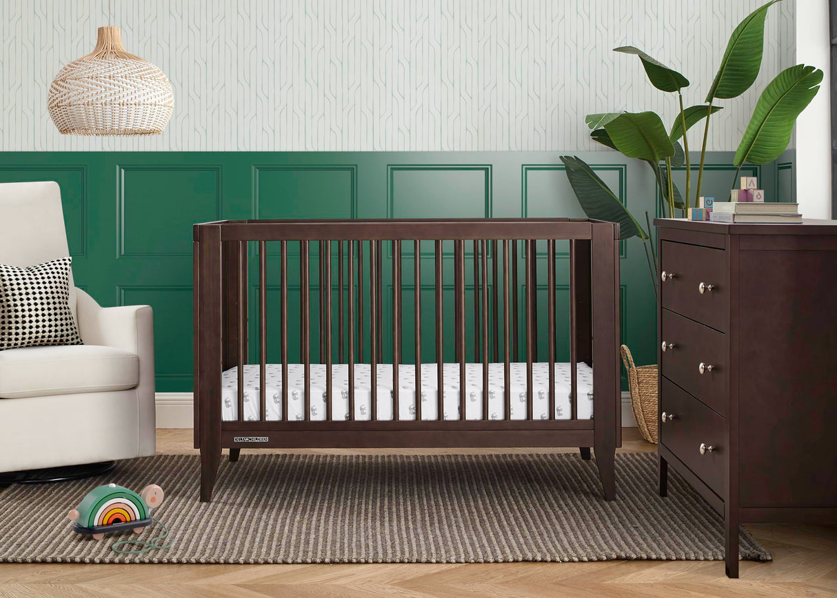 Delta Children Ollie 4-in-1 Convertible Crib - Greenguard Gold Certified, Walnut Espresso Delta Children