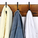 Dseap Coat Rack Wall: 38-1/4" Long, Patented, Heavy-Duty, 10-Double-Hooks Wooden Wall Mounted Coat Rack Coat Hanger Hook Rail for Winter Coats Hat Jacket Clothing, Natural & Black Dseap