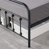 Topeakmart Victorian Style Queen Size Metal Bed Frame with Headboard and Under Bed Storage Topeakmart