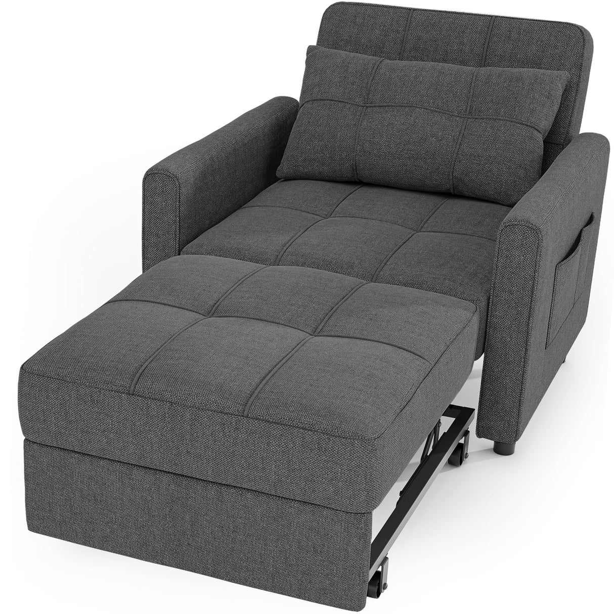 Gizoon Sofa Bed Chair 3 in 1 Convertible, Pullout Single Sleeper Chair Bed with Adjustable Backrest, Spacious Multifunctional Sofa Couches for Living Room, Bedroom, Apartment Gizoon