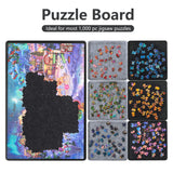 LAVIEVERT Jigsaw Puzzle Board with 6 Sorting Trays, Lightweight Portable Felt Puzzle Mat Puzzle Storage Puzzle Saver for Up to 1000 Pieces - Black LAVIEVERT