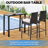 Yaheetech Outdoor Bar Table, 39'' Square Bar Height Dining Table with Weather Resistant Waterproof Top, Outdoor Furniture for Hot Tub, Garden, Patio, Pool Deck, Lawn, Poolside Black Yaheetech