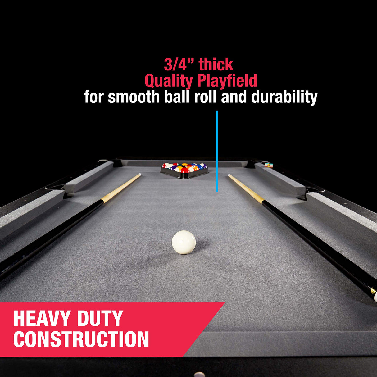 MD Sports 7.5' Titan Drop Pocket Table with Pool Ball and Cue Stick Set MD Sports