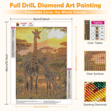 MOGTAA Giraffe Diamond Art Kits for Adults, 5D Full Drill Diamond Painting Kits for Adults Beginner, DIY Animal Round Diamond Dots for Adults, Gem Art Home Wall Decor 12 X 16Inch MOGTAA