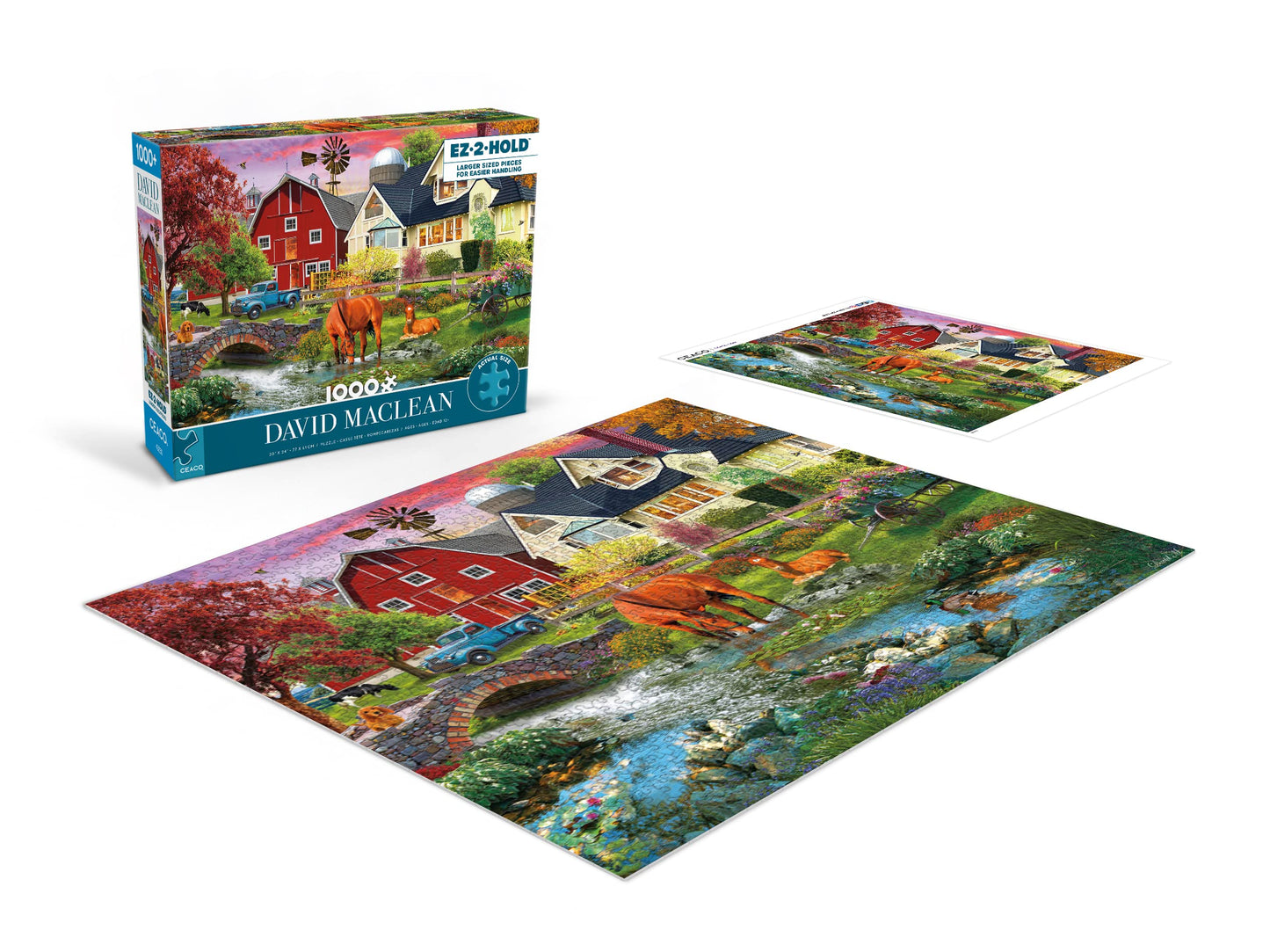 Ceaco - David Maclean - Memories On The Farm - 1000 Oversized Piece Jigsaw Puzzle