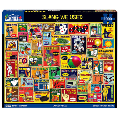 White Mountain Slang We Used Jigsaw Puzzles 1000 Pieces for Adults Children Grandparents Fun Collage Puzzles for Family