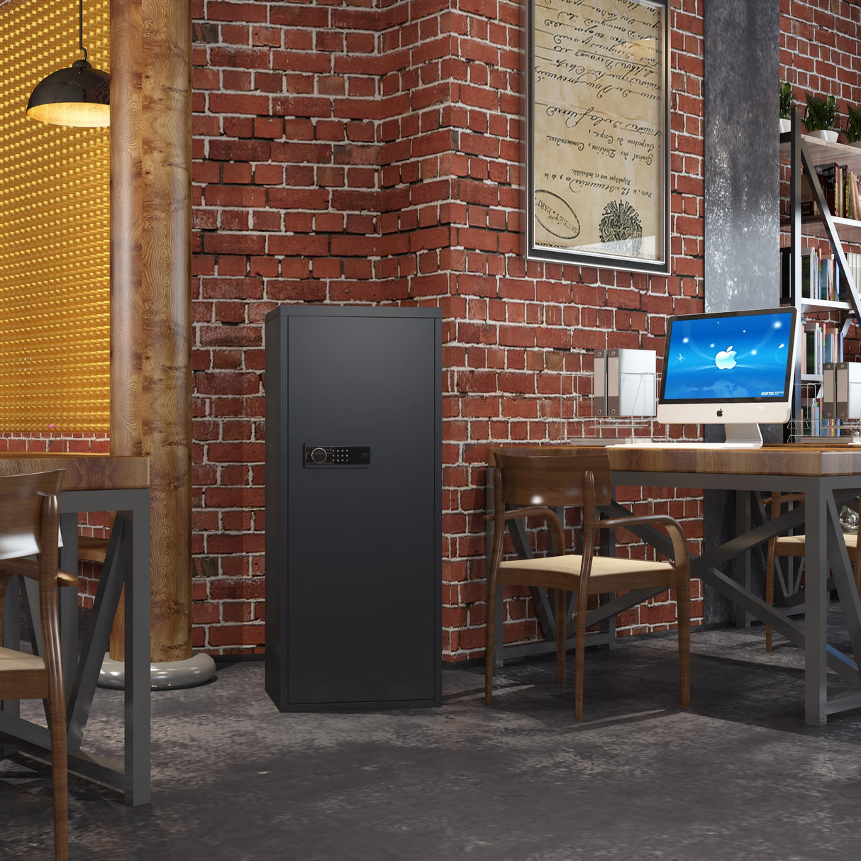 Riflevault 10-14 Rifle Gun Safe for Shotguns, Large Unassembled Gun Safe for Home Rifle and Pistols with Dual Alarm and Mute Mode, Long Gun Cabinet for Rifles with Touchscreen Pad, Removable Shelves Riflevault