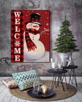 Winter Diamond Painting Kits for Adults, Welcome Snowman Diamond Art Kits for Beginners, DIY Full Drill Round Christmas 5D Paint with Diamonds Kit Gem Art, Christmas Home Wall Decor 12 x 16 Inch KINPLUB