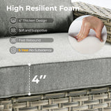 HOOOWOOO Outdoor Sectional Patio Furniture Set with Fire Pit Table,13 Pieces Wicker Conversation Sets L Shaped Couch,Extra Deep Out Door Sofa Outside Furniture with Swivel Chairs Ottoman,Charcoal Gray HOOOWOOO