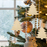 Pangda 20 Packs Wooden Christmas Tree Cutouts Embellishments Hanging Ornaments with 20 Packs Strings for Wedding, Craft, Christmas Decoration Pangda