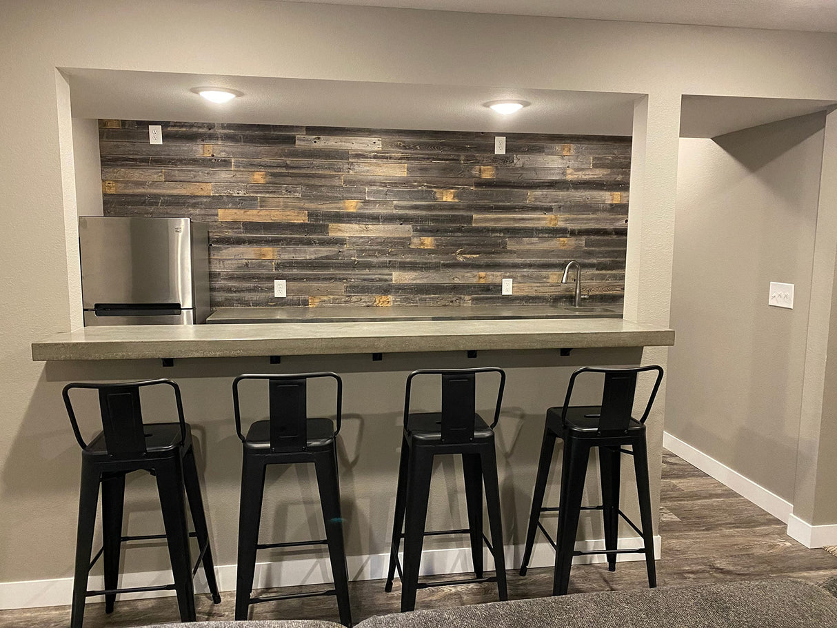 Rockin' Wood Real Wood Nail Up Application Rustic Reclaimed Naturally Weathered Barn Wood Accent Paneling Board Planks for Home Walls (104 Square feet) Rockin' Wood