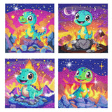 O&BTRC01 Diamond Painting -Dragon Diamond Art Kits Dinosaurs Gem Diamond Art Painting for Beginners 4 Pack O&BTRC01
