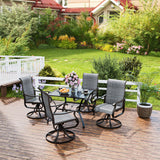 UDPATIO Patio Swivel Dining Chairs Set of 4, Outdoor Swivel Chairs High Back with All Weather Textilene Metal Rocking Frame for Lawn Garden Backyard, Dark Gray UDPATIO