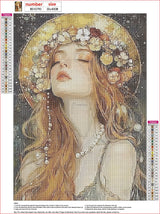 MXJSUA Beautiful Woman Diamond Art Painting Kits for Adults, Full Drill Diamond Dots Paintings for Beginners, Round 5D Paint with Diamonds Pictures Gems Art Painting Kits DIY Crafts Kits 12x16 Inch MXJSUA