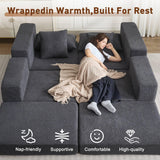 Korser Modular Sectional Couch with L-Shape Chaise, Modern Boneless Cloud Couch for Living Room, Sofa Bed with Deep Seat, No Assembly, Sleeper Sofa for Living Room, Bedroom, and Apartment Korser