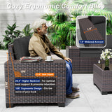 ASJMR Outdoor Patio Furniture Set with Fire Pit Table, 13 Pieces Outdoor Furniture Set Patio Sectional Set w/43in Propane Fire Pit, PE Wicker Rattan Patio Conversation Sets - Black. ASJMR