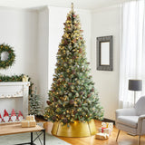 Glitzhome Adjustable Hammered Metal Christmas Tree Collar Decorations, 40.5" D, Gold, Large (GH31066) Glitzhome