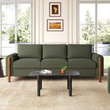 Christopher Knight Home Yadil Teddy Fleece Upholstered 3 Seater Sofa Couch, Wooden Home Sofa Living Room, Comfy Cloud Couch for Bedroom, Home Office, Olive Green Christopher Knight Home