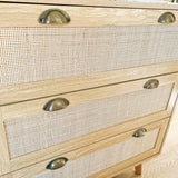 PHI VILLA Rattan Nightstand Set of 2 - Rattan Dresser Small Cabinet for Living Room/Dining Room Cabinet with Drawer/3 Drawer Dresser, Rattan Cabinet PHI VILLA