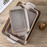 HVH 9x13 Baking Dish Set, Large Casserole Dishes for Oven, Ceramic Bakeware Set of 3, Baking Dishes for Casseroles 13 x 9, Rectangular Lasagne Pan Deep for Baking (Sand Color) HVH