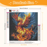 NEWENMO Phoenix Diamonds Painting Kits for Adults Beginner DIY 5D Phoenix Diamond Art Paint with Round Diamonds, Full Drill Gem Art Phoenix Diamonds Painting for Craft Home Wall Decor 12x12 in NEWENMO