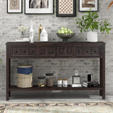 Merax Sofa Table 60 inch Sofa Table Long Console Table with Drawers and Shelf for Entryway Easy Assembly Hallway Table Merax