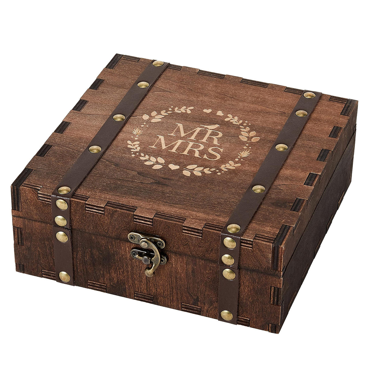 AW BRIDAL Wedding Keepsake Box with Lids Wood Memory Box Bridal Shower Gifts Wedding Engagement Gifts for Couples Mr Mrs Storage Gift Box AW BRIDAL