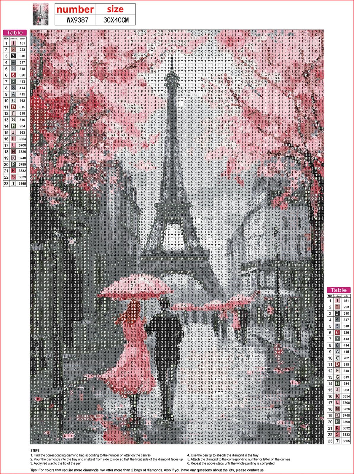 MXJSUA Romantic Streets Diamond Painting Kits for Adults, 5D Paris Eiffel Tower Diamond Art Kits for Beginners, DIY Full Drill Crystal Gem Painting Kits for Home Wall Decor 12x16 Inch MXJSUA