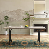 IDEALHOUSE Dining Table, Rectangular Wooden Kitchen Table for 6 70.87”, Vintage Design, Industrial Farmhouse Kitchen Sets for Dining Room, Home Office, Living Room, Easy Assembly, Gray IDEALHOUSE