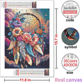 Huacan Diamond Painting Kit AB Diamond Art Kits for Adults,Dreamcatcher Full Round Drill Flower Picture Art Craft Home Wall Decor 12x16in Huacan