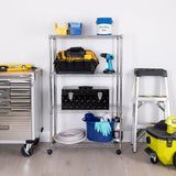 Seville Classics Solid Steel Wire Shelving Storage Unit Adjustable Shelves Organizer Rack, for Home, Kitchen, Office, Garage, Bedroom, Closet, Steel, 4-Tier, 30" W x 14" D Seville Classics