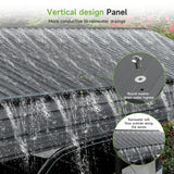 10×15FT Metal Carport, Heavy Duty Car Port, All-Weather Outdoor Storage Trucks, Boats, Cars, Galvanized Steel Roof, Vertical Stripe Design Real Relax