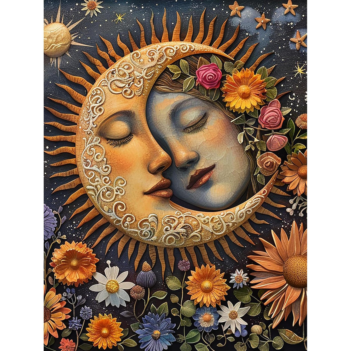 JOASURA Moon Diamond Painting Kits for Adults,DIY Diamond Art Painting Round Full Drill 12x16in,5D Diamond Dots Art for Beginning Home Wall Decor JOASURA